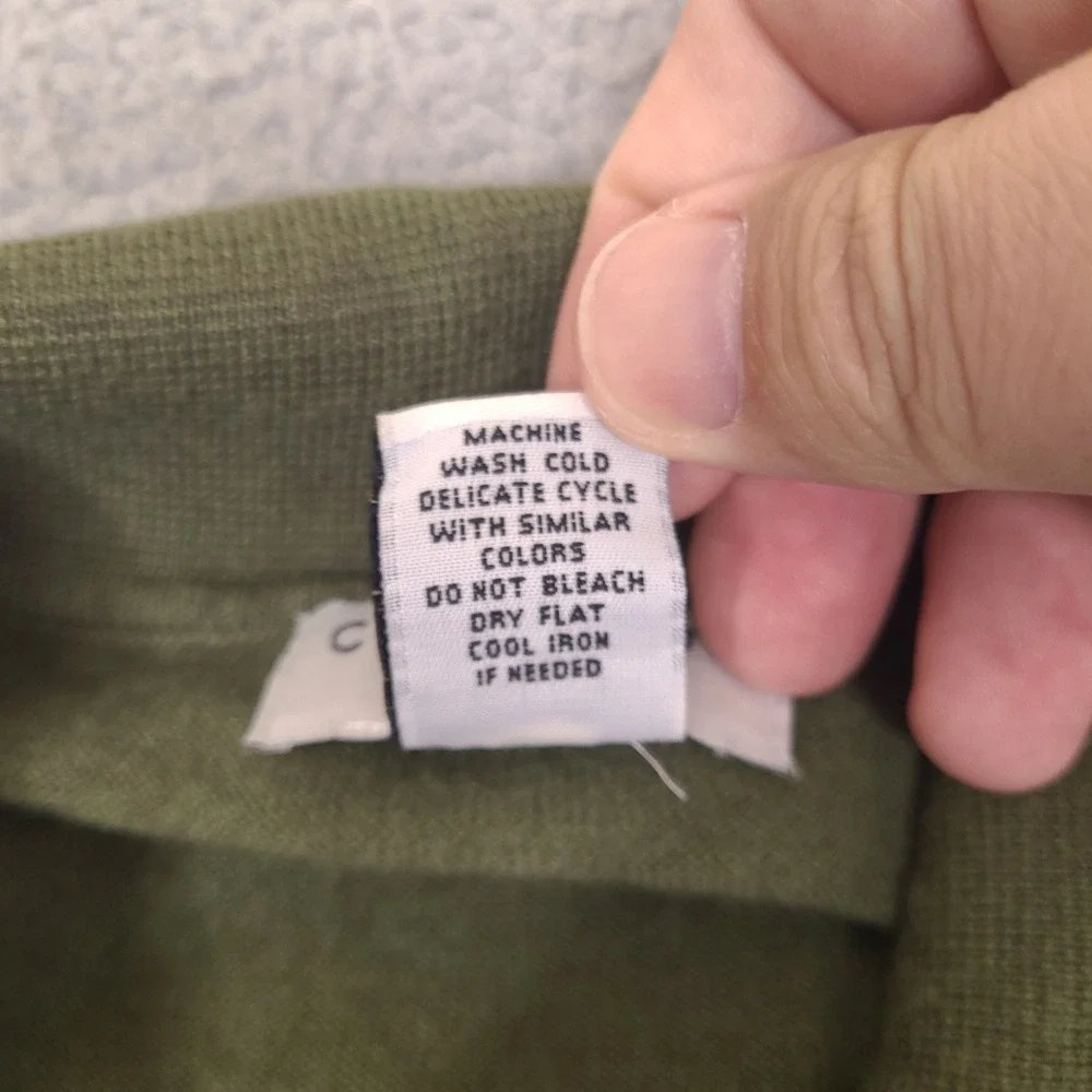 Covington Mens XL Merino Wool Blend Polo Sweater Green Made in Italy Long Sleeve